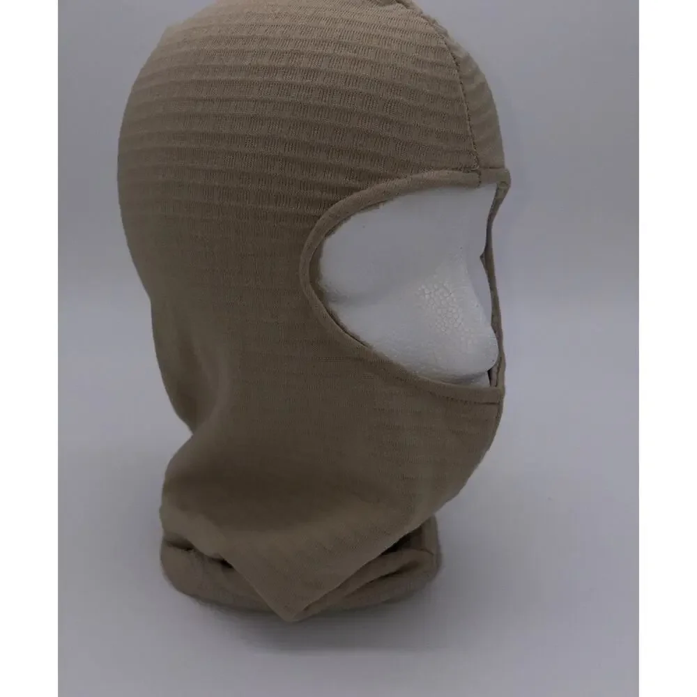 Grid-Texture Performance Balaclava – Tan/Beige Tactical Face Mask